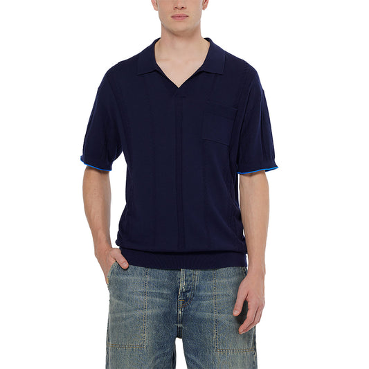 Knitted polo Navy - Scotch & Soda - Collector Store