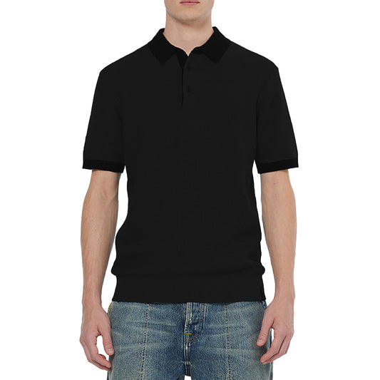 Knitted Polo Black - Scotch & Soda - Collector Store