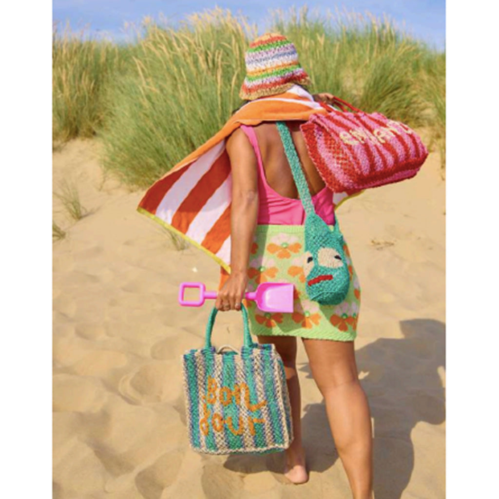 The Jacksons - Lottie Bag - BON JOUR - Aqua / Pebble / Natural - Orange - Collector Store