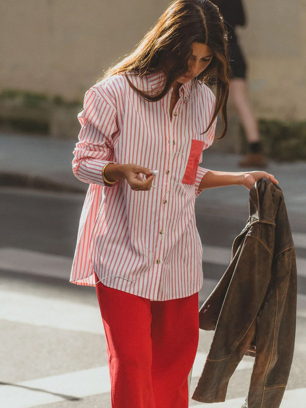 Araminta James - AJJA Shirt Red Stripe