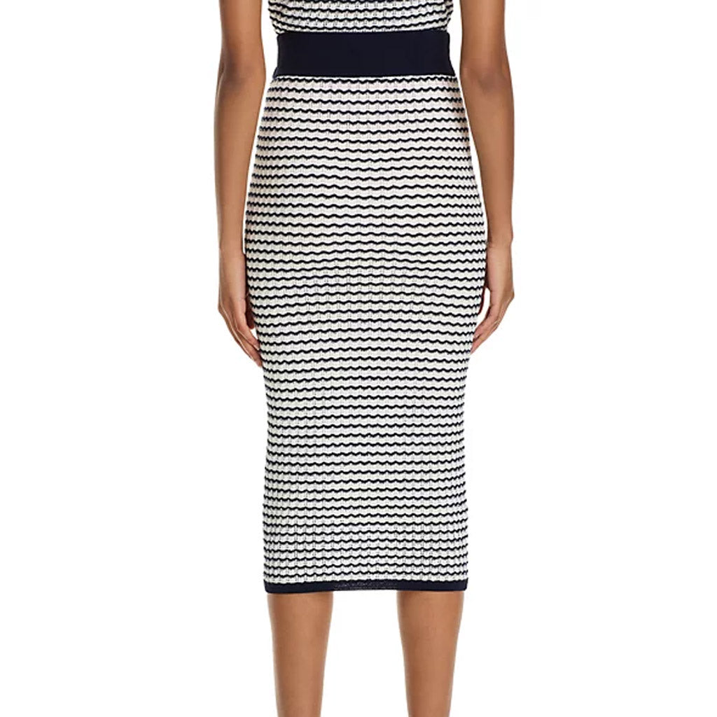 Essentiel Antwerp | Himpact Tiered Striped Skirt Sapphire - Collector Store