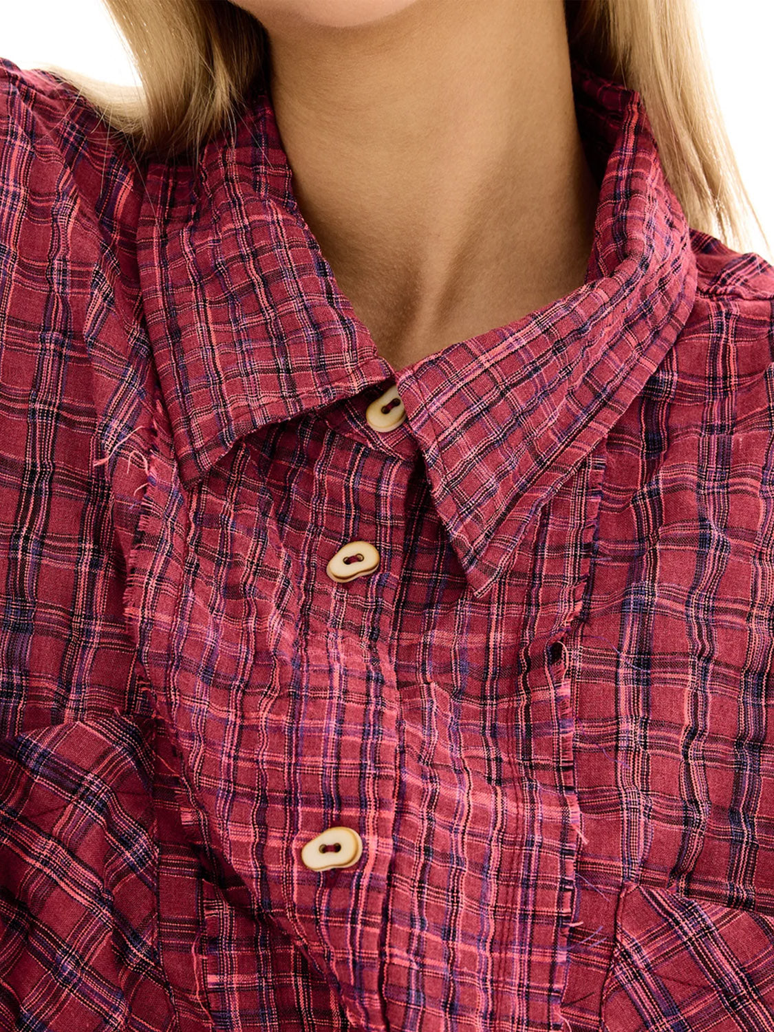 Tales : Summer Check Panelled Shirt