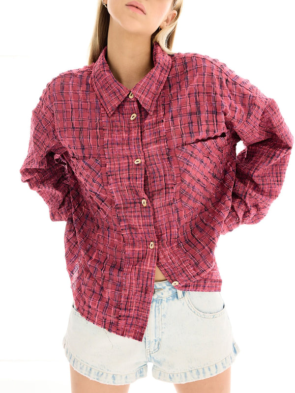 Tales : Summer Check Panelled Shirt