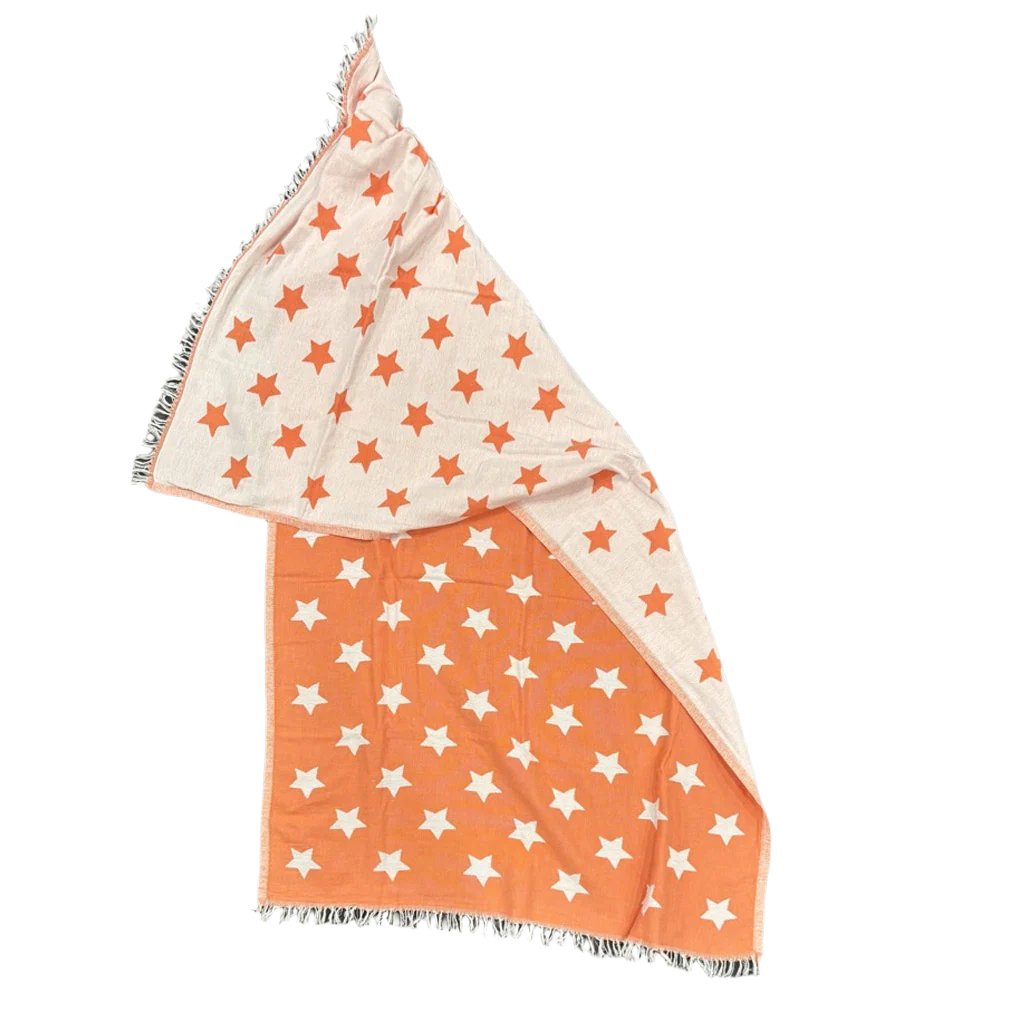 by ende Stars Beach Towel - Coral / White - Collector Store