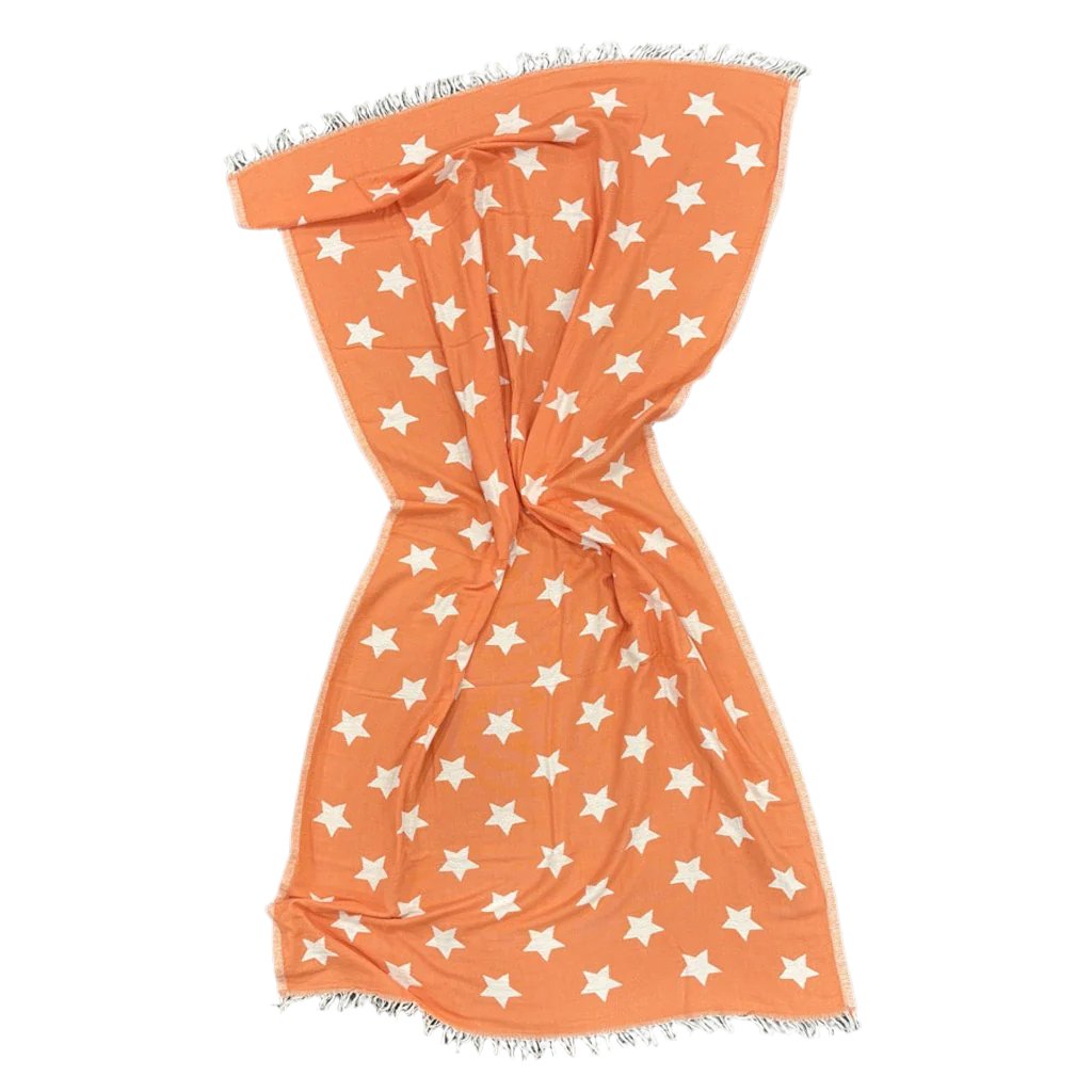 by ende Stars Beach Towel - Coral / White - Collector Store