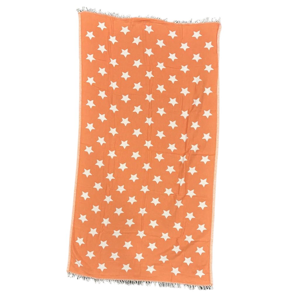 by ende Stars Beach Towel - Coral / White - Collector Store