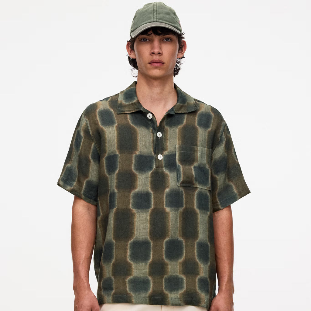 OAS Taupe Totemic Girona Linen Shirt - Collector Store Sydney