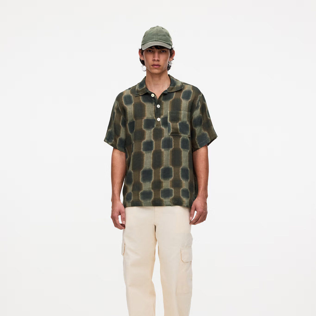 OAS Taupe Totemic Girona Linen Shirt - Collector Store Sydney