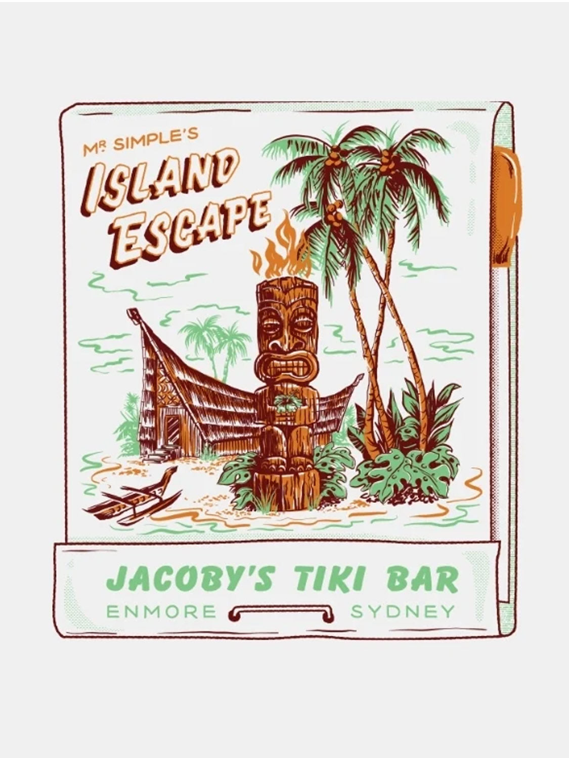 Mr Simple - Tiki Bar Print Tee - Vintage White - Collector Store Sydney