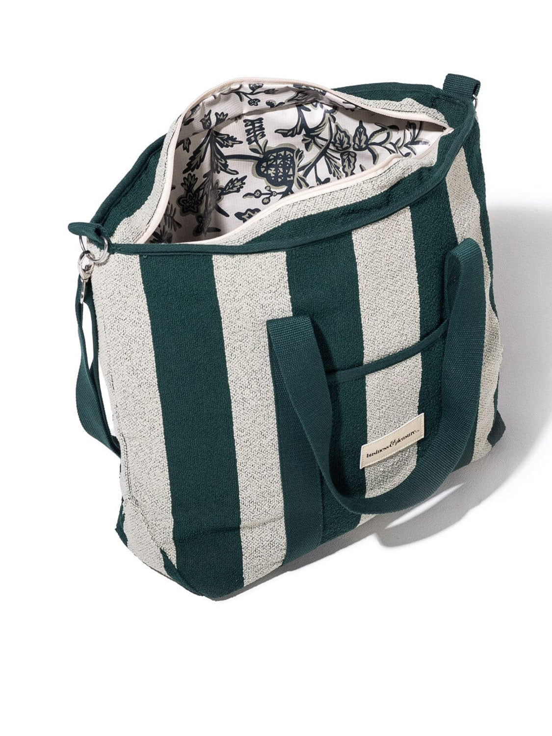 COOLER TOTE BAG - TERRY GREEN STRIPE
