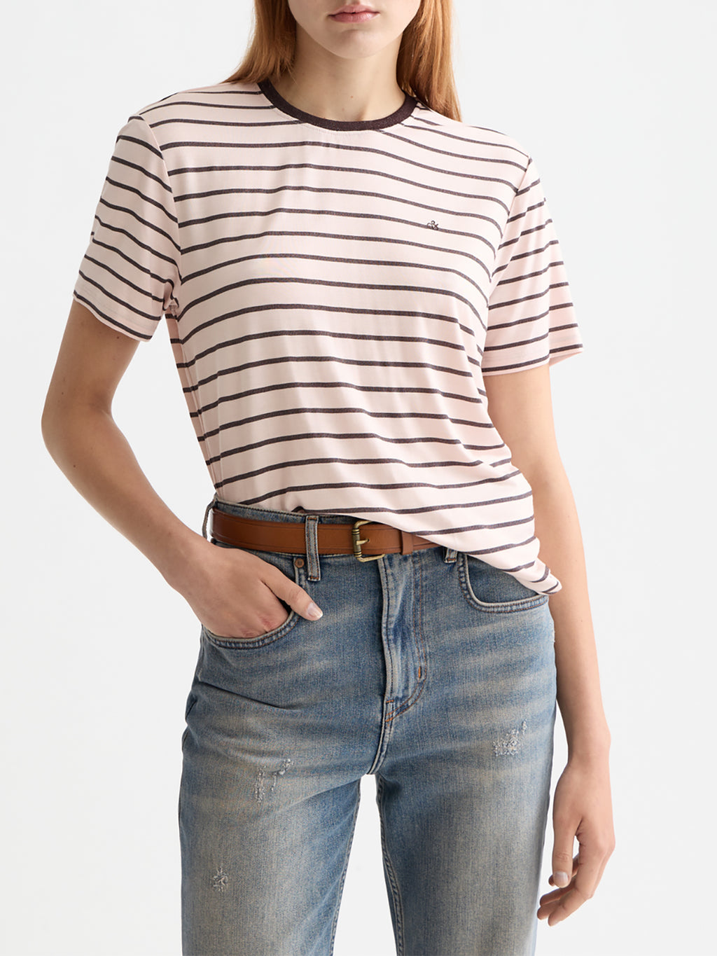 Striped t-shirt Choc - Collector Store Sydney