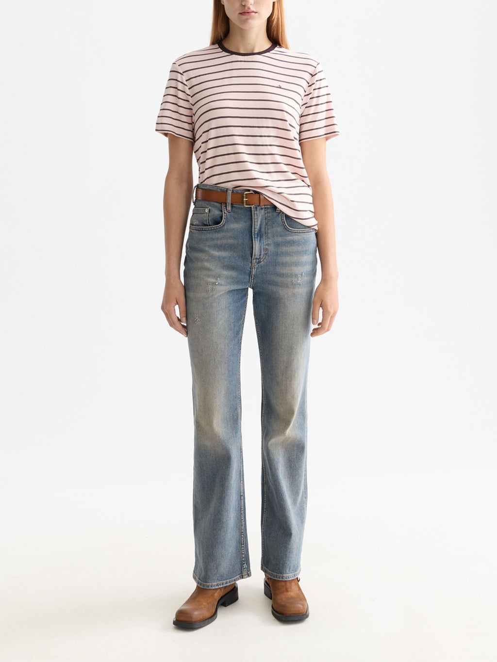Striped t-shirt Choc - Collector Store Sydney