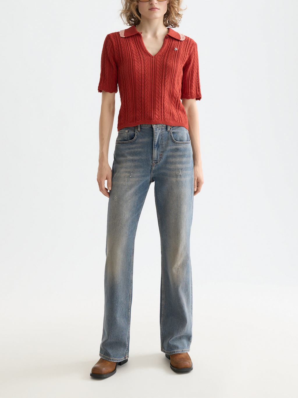 Pointelle collared polo Ketchup - Collector Store Sydney