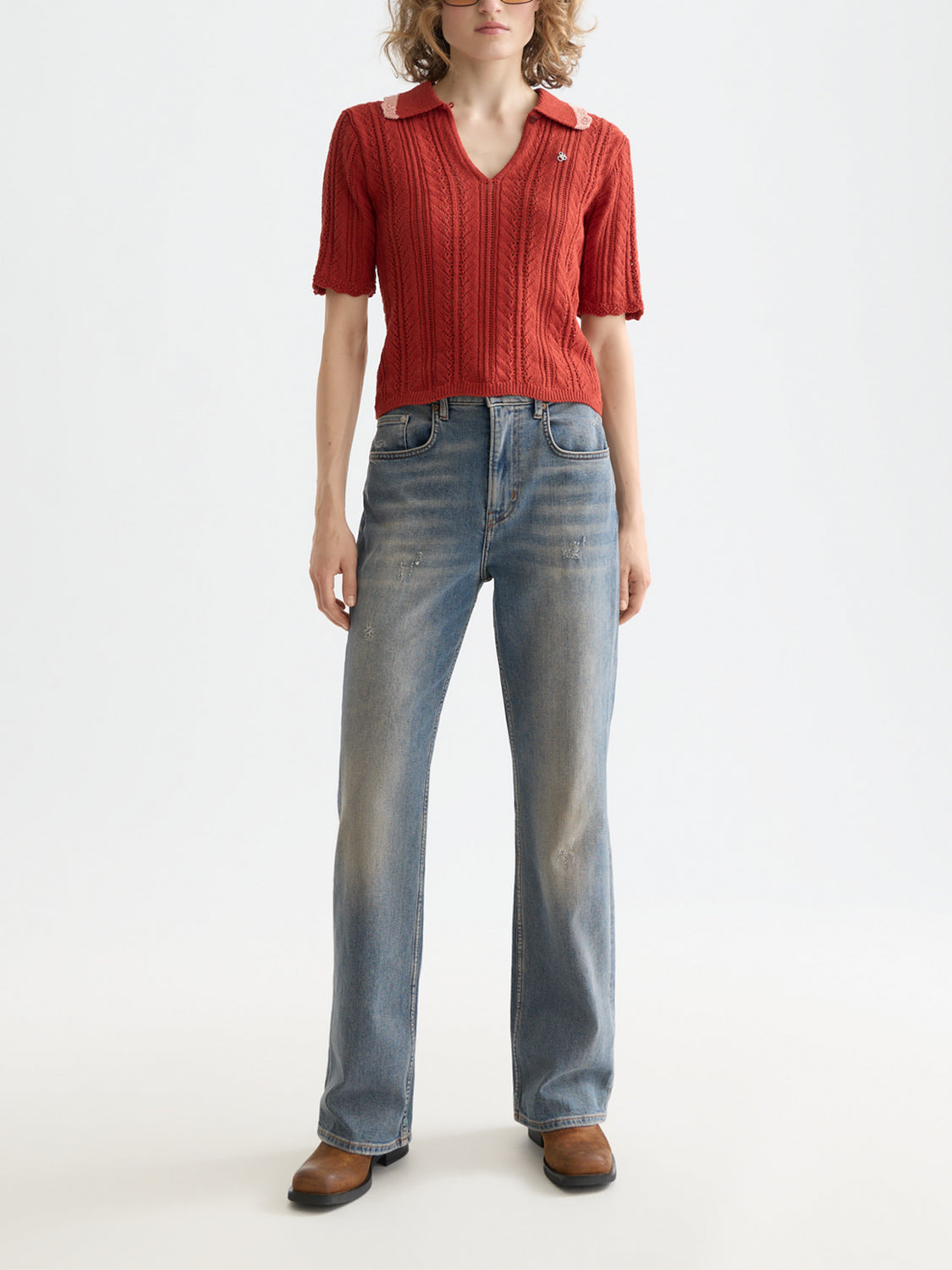 Pointelle collared polo Ketchup - Collector Store Sydney