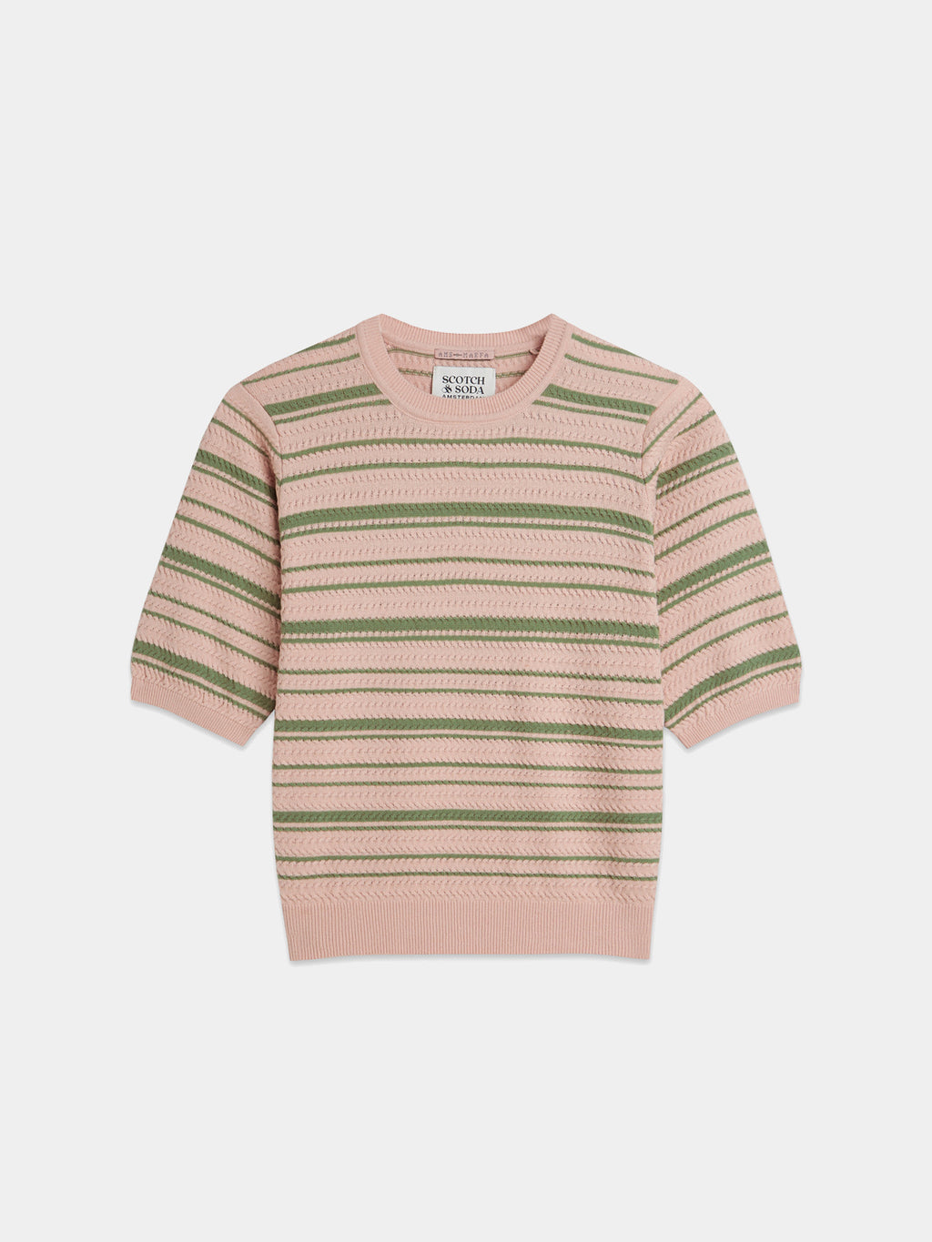 Scotch & Sode : Striped knitted t-shirt - Rose Dust - Collector Store Sydney