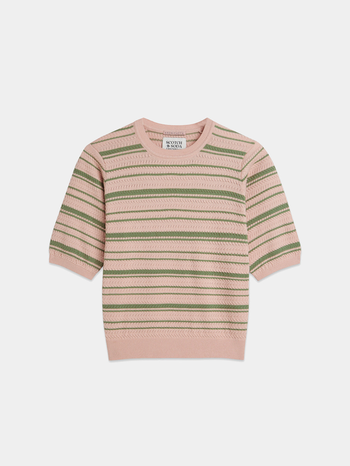 Scotch & Sode : Striped knitted t-shirt - Rose Dust - Collector Store Sydney