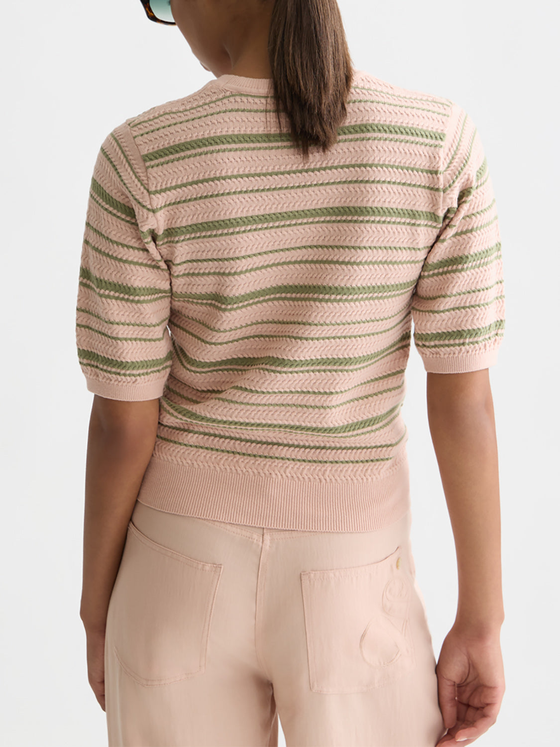 Scotch & Sode : Striped knitted t-shirt - Rose Dust - Collector Store Sydney