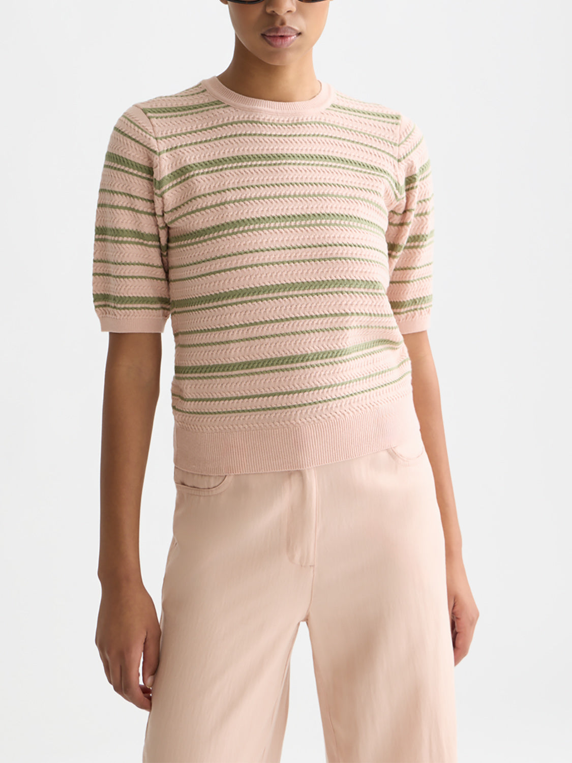 Scotch & Sode : Striped knitted t-shirt - Rose Dust - Collector Store Sydney
