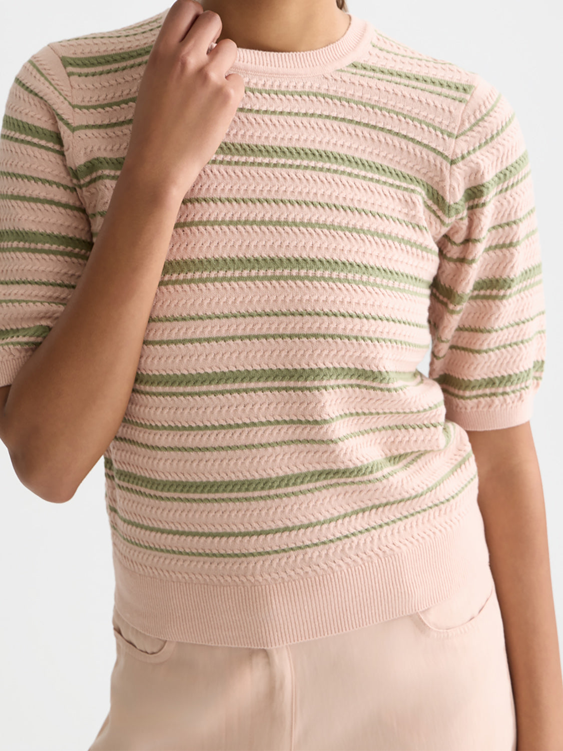Scotch & Sode : Striped knitted t-shirt - Rose Dust - Collector Store Sydney