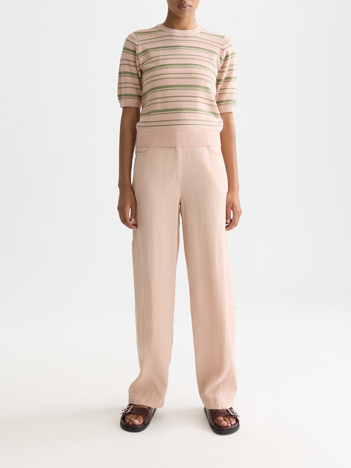 Scotch & Sode : Striped knitted t-shirt - Rose Dust - Collector Store Sydney