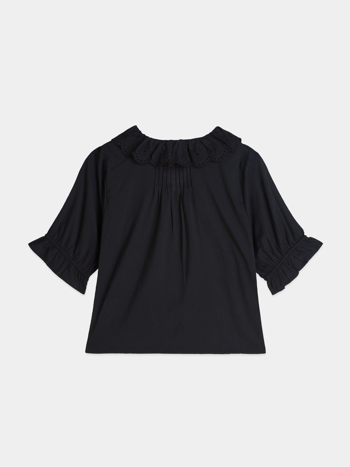 Scotch & Soda - Embroidered short-sleeved blouse - Meteorite