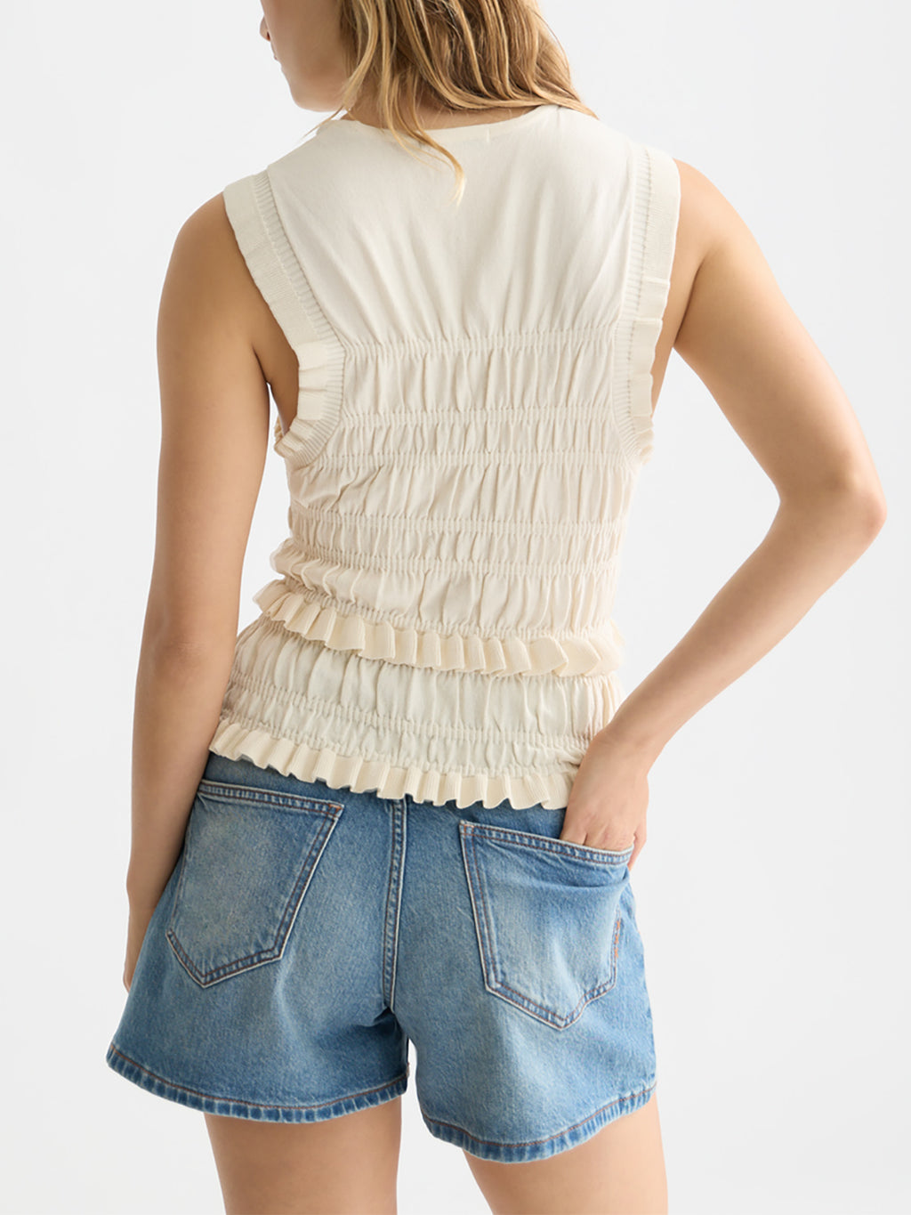 Scotch & Soda - Smock stitched tank - Eggnog