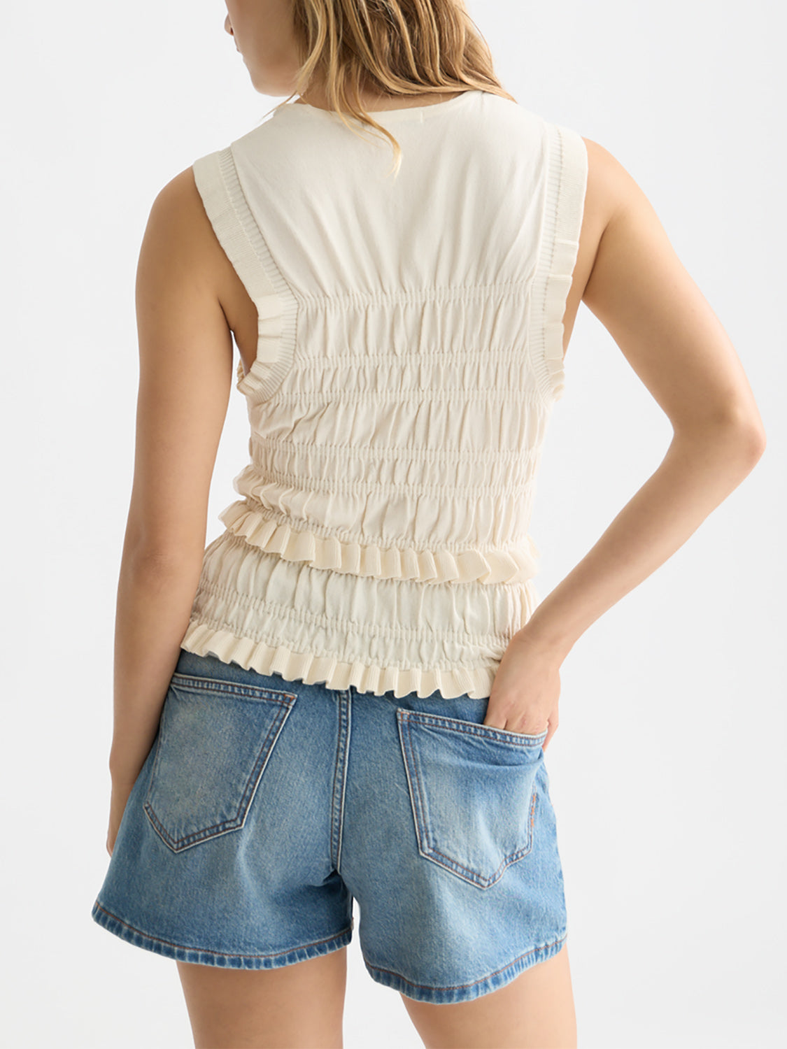 Scotch & Soda - Smock stitched tank - Eggnog