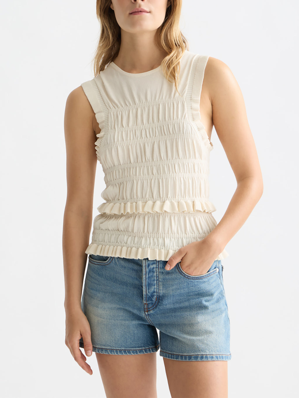 Scotch & Soda - Smock stitched tank - Eggnog