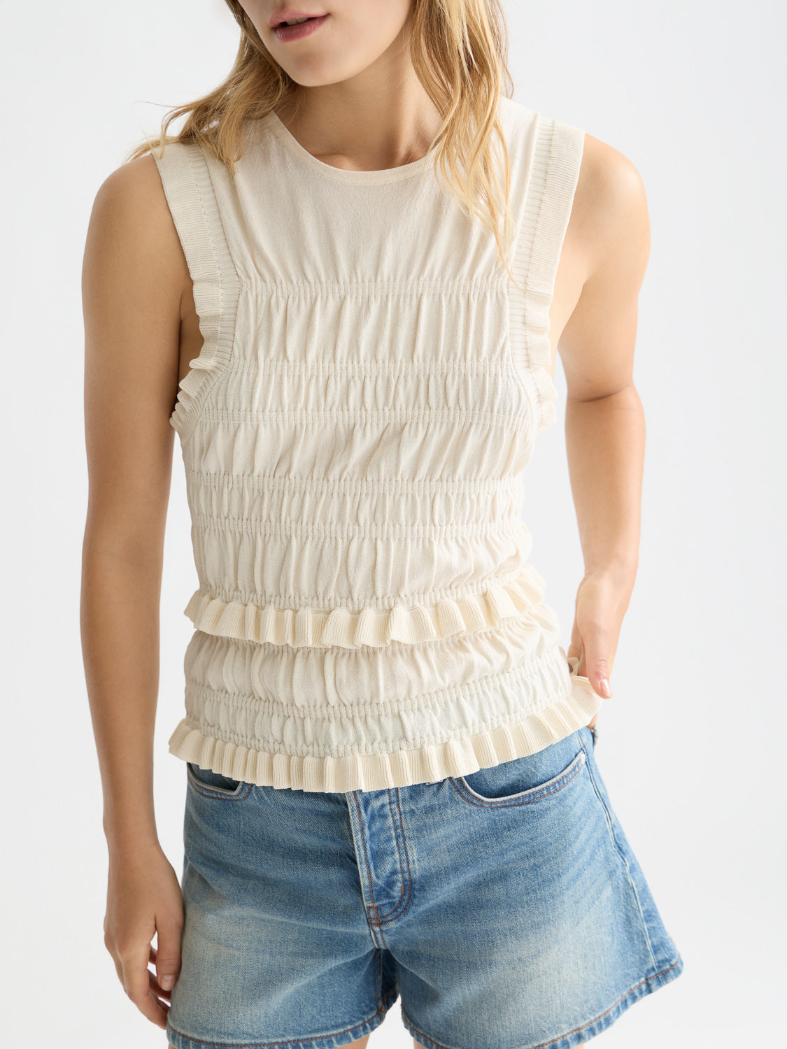 Scotch & Soda - Smock stitched tank - Eggnog