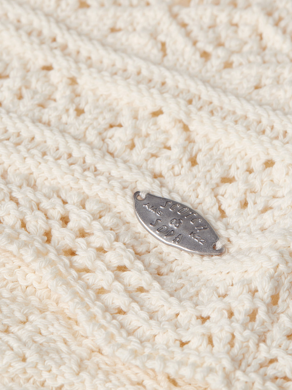 Scotch & Soda : Pointelle knitted vest - Eggnog - Collector Store Sydney