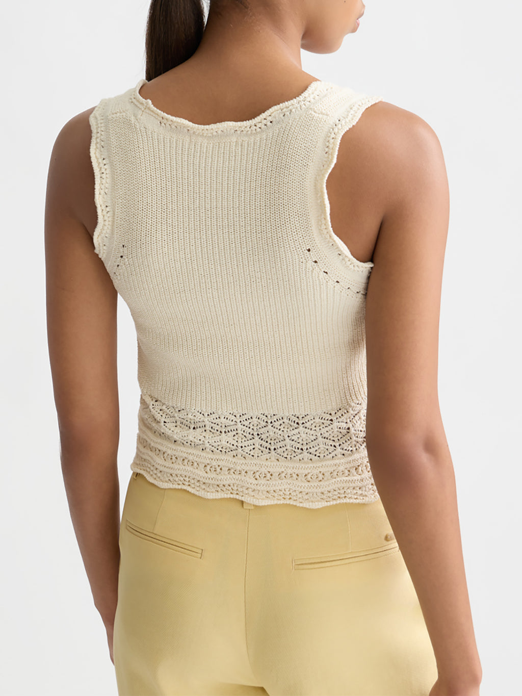 Scotch & Soda : Pointelle knitted vest - Eggnog - Collector Store Sydney
