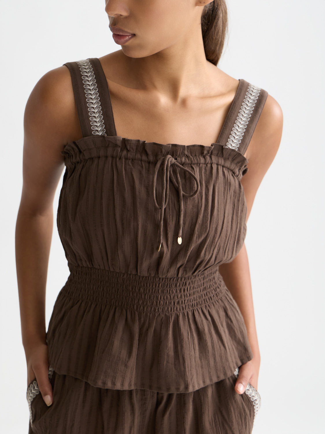 Scotch & Soda : Smocked waist tank - Hot Fudge - Collector Store Sydney