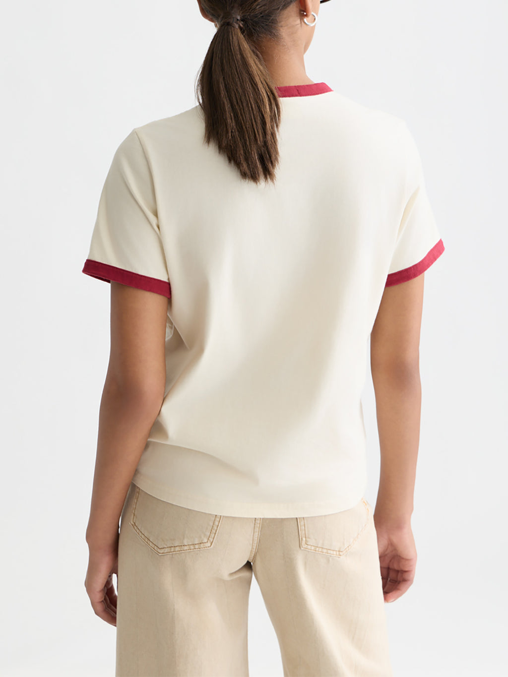 Scotch & Soda - Contrast binding t-shirt - Eggnog