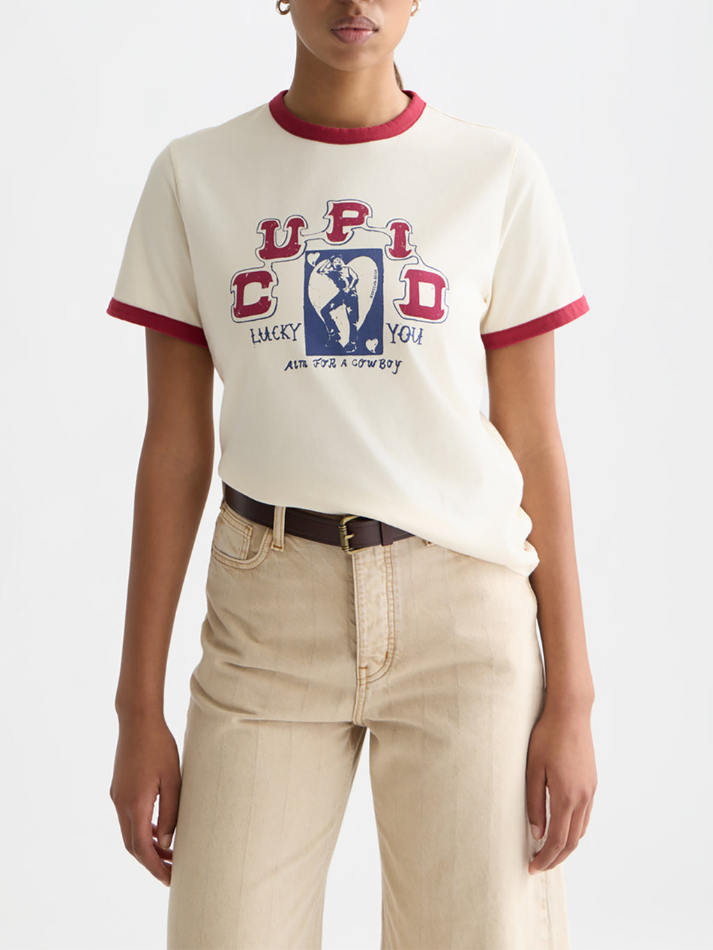 Scotch & Soda - Contrast binding t-shirt - Eggnog