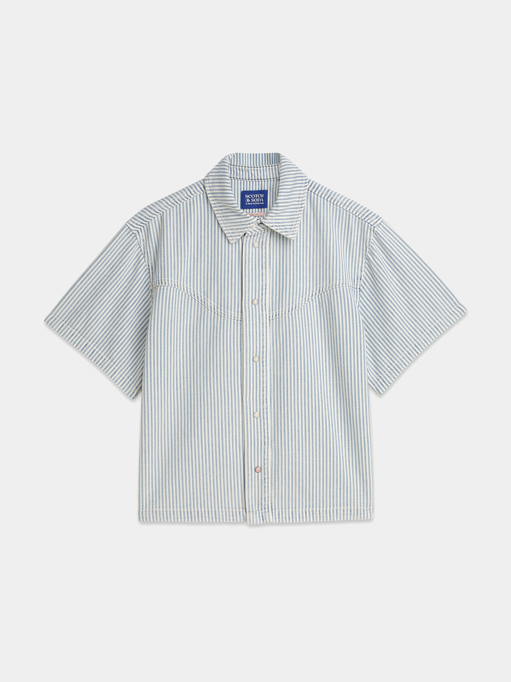 Scotch & Soda - short-sleeved denim shirt - Indigo