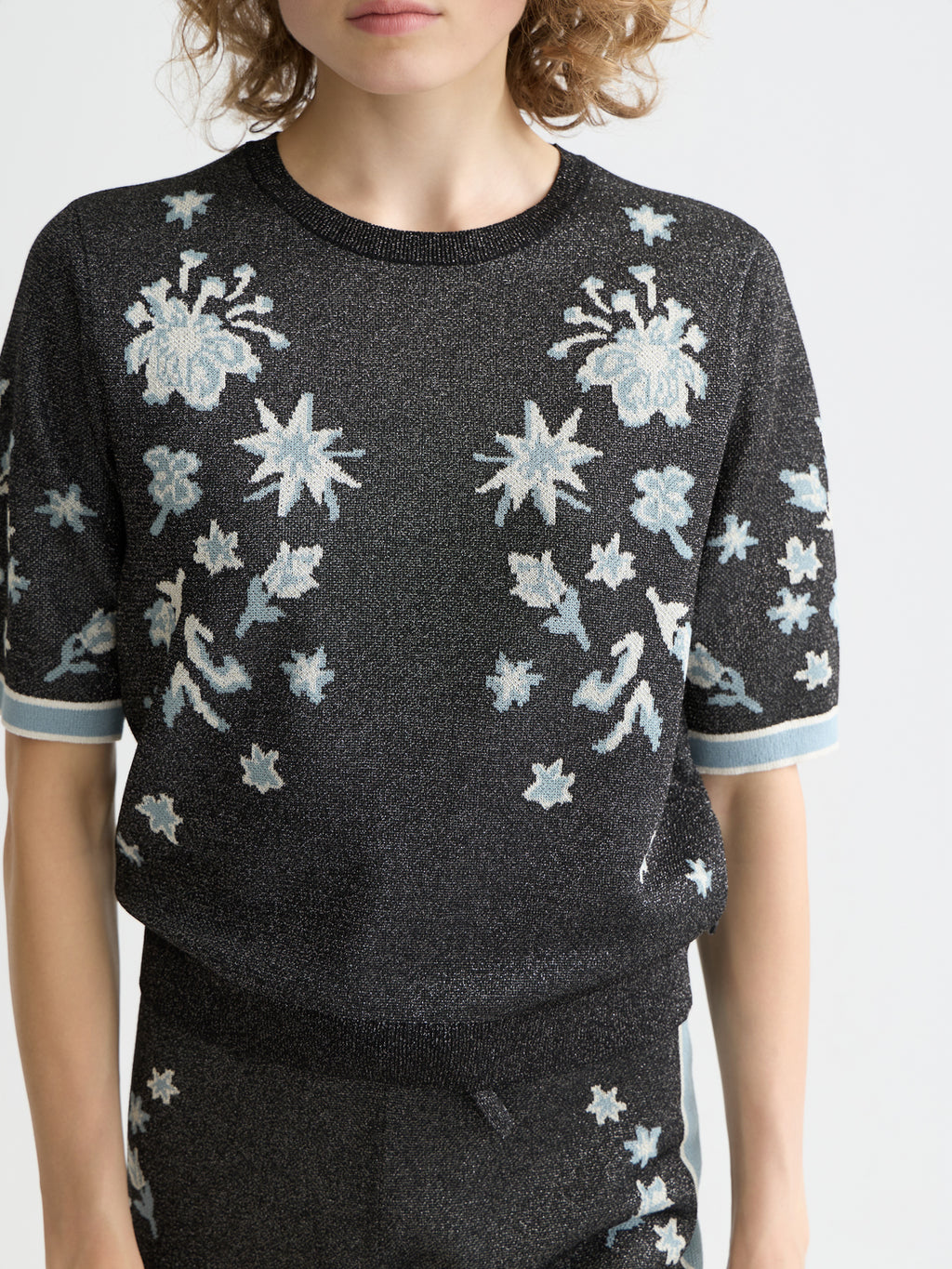 Scotch & Soda Jacquard short-sleeved top