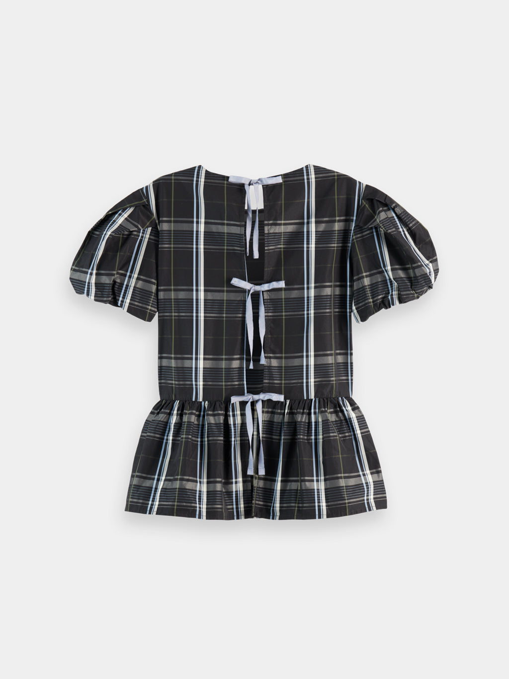 Taffeta peplum top - Check - Collector Store Sydney