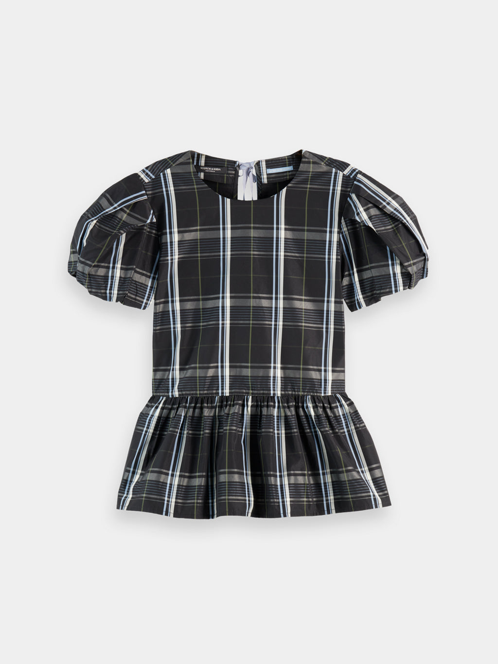 Taffeta peplum top - Check - Collector Store Sydney