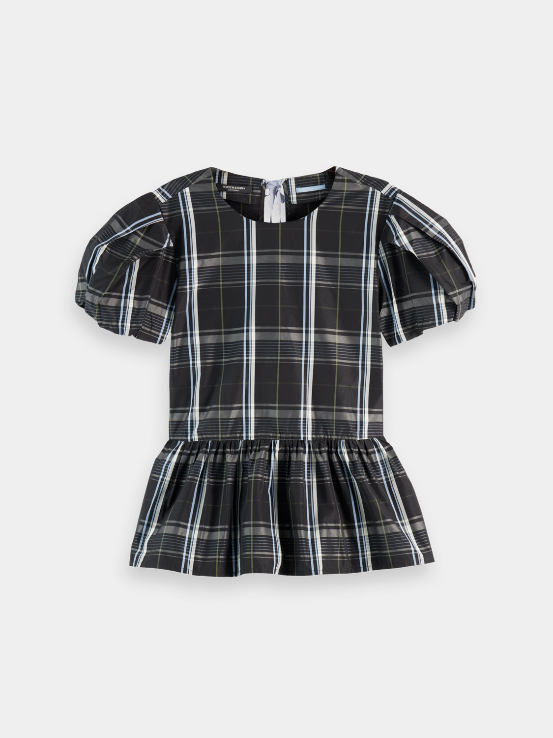 Taffeta peplum top - Check - Collector Store Sydney