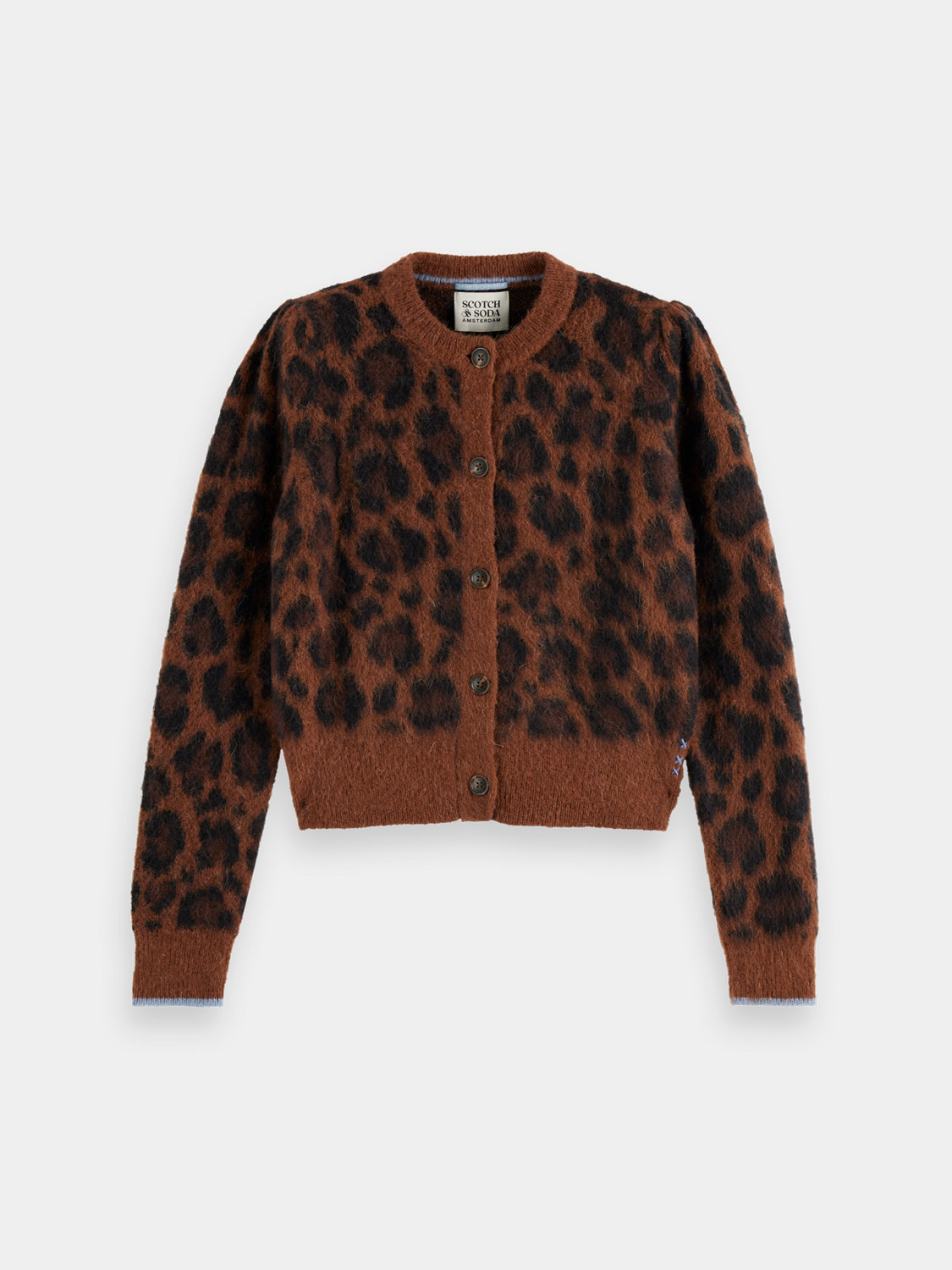 Fuzzy jacquard cardigan Peace - Collector Store Sydney