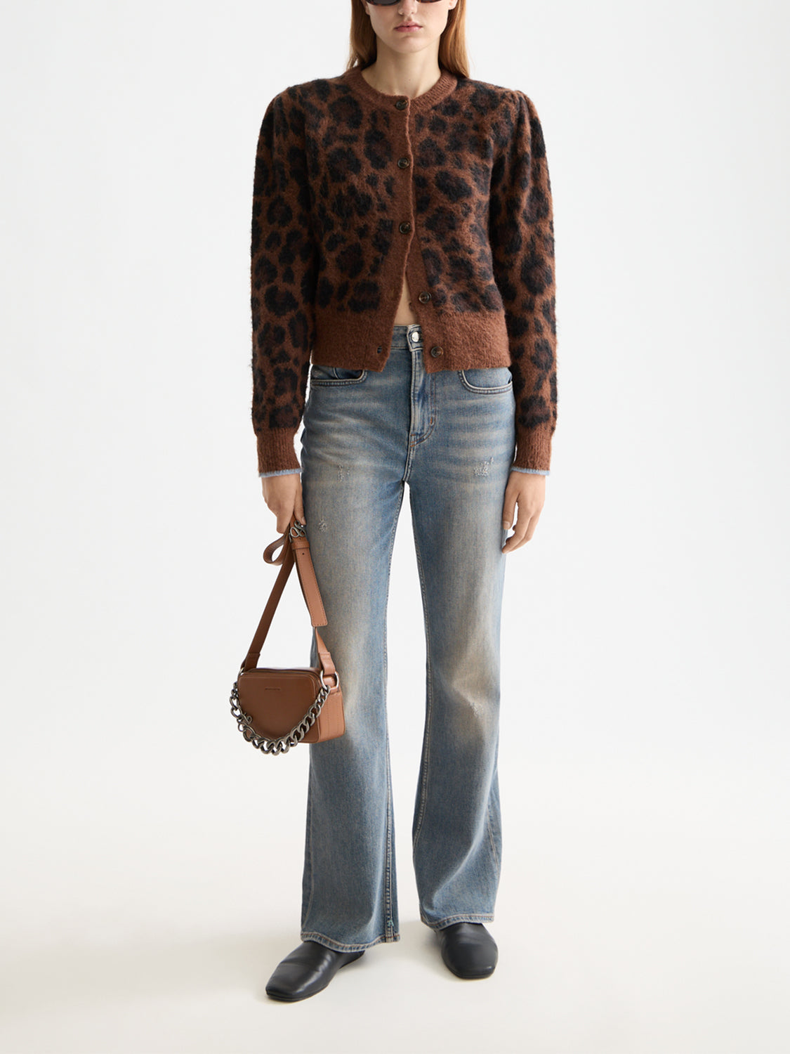 Fuzzy jacquard cardigan Peace - Collector Store Sydney