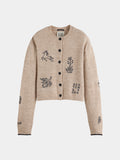 Scotch & Soda Embroidered crew neck cardigan