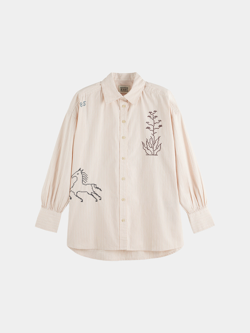 Scotch & Soda Embroidered girlfriend shirt - Rose Dust