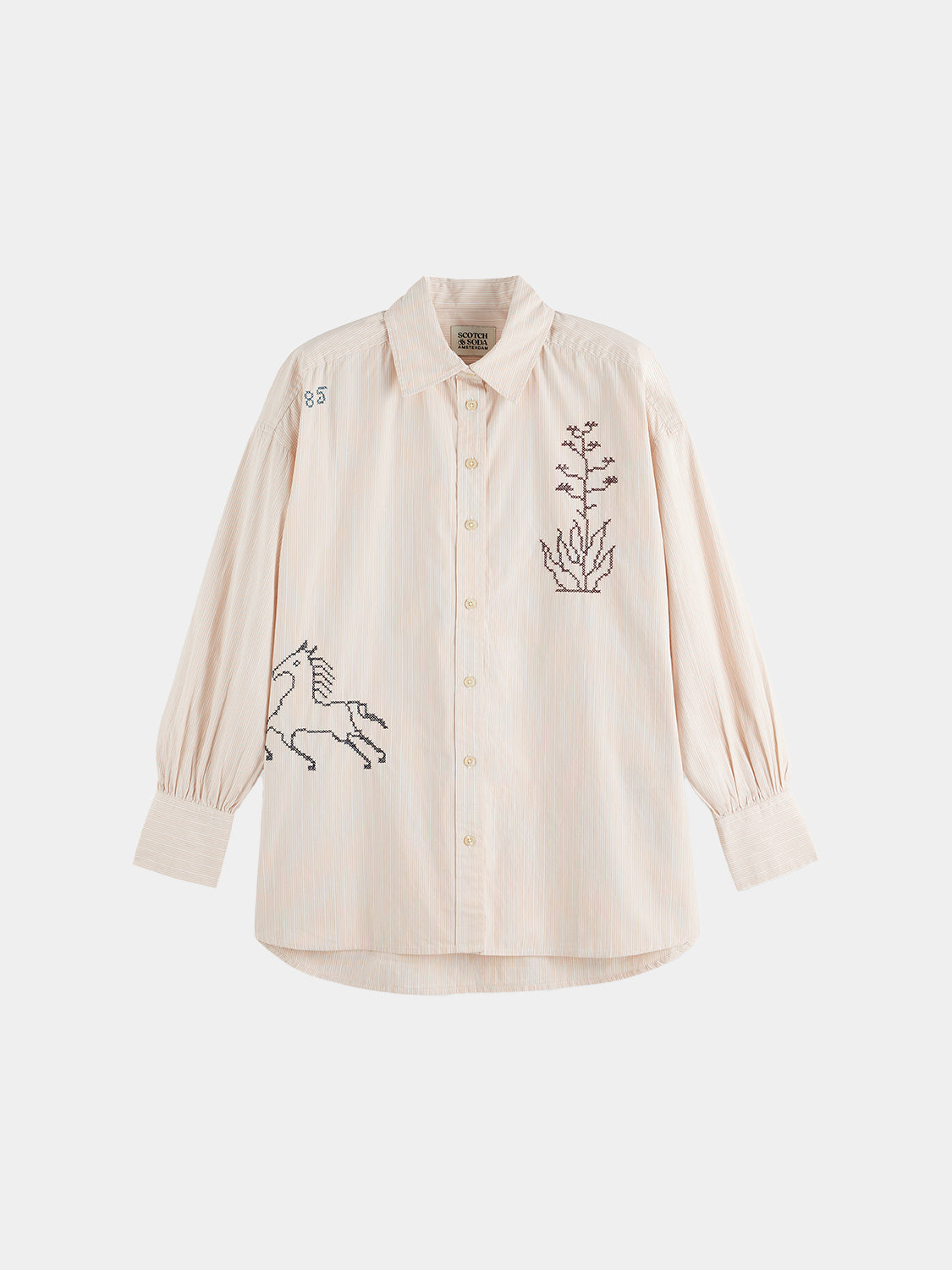 Scotch & Soda Embroidered girlfriend shirt - Rose Dust