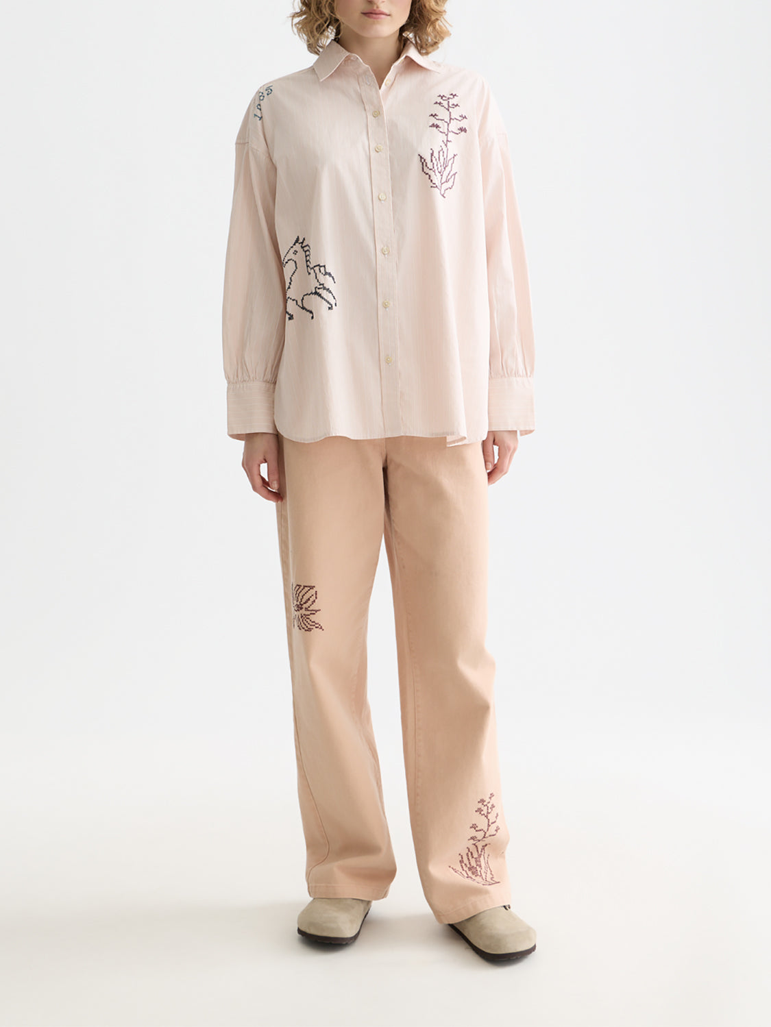 Scotch & Soda Embroidered girlfriend shirt - Rose Dust