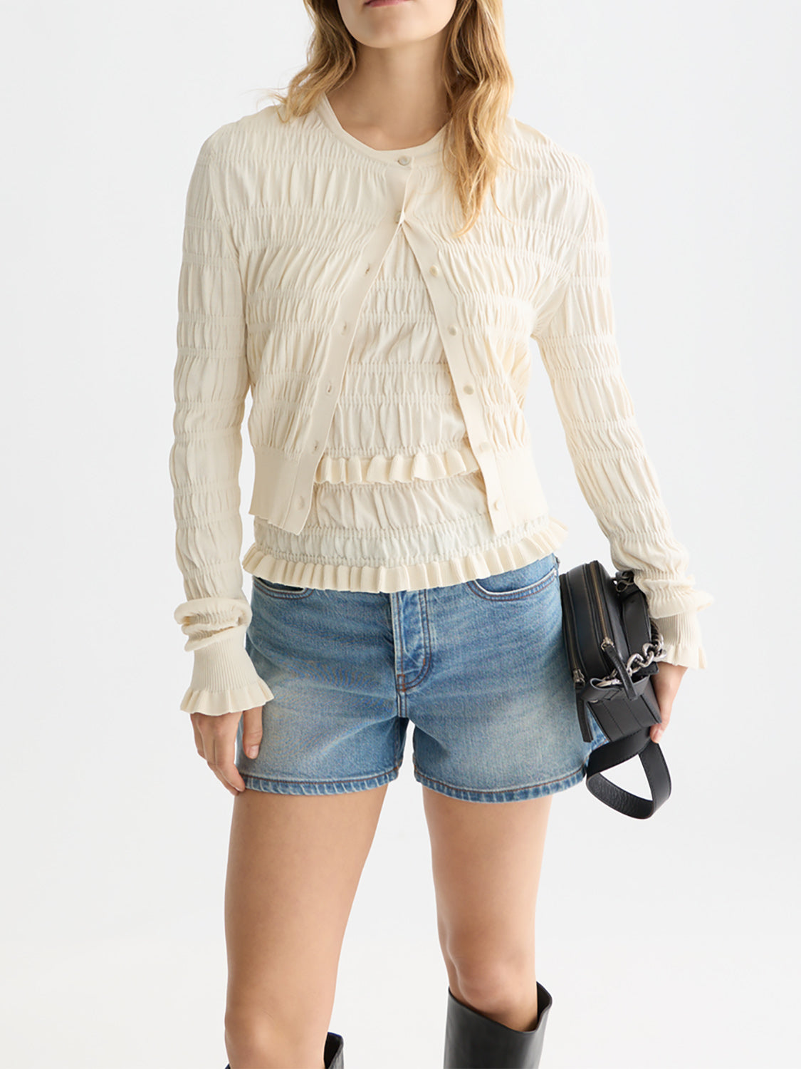 Scotch & Soda - Smock stitch cardigan - Eggnog