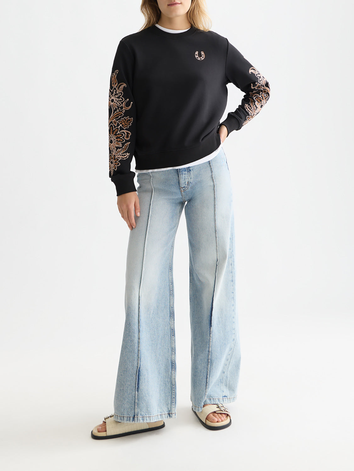 Scotch & Soda : Embroidered sweatshirt - Meteorite - Collector Store Sydney