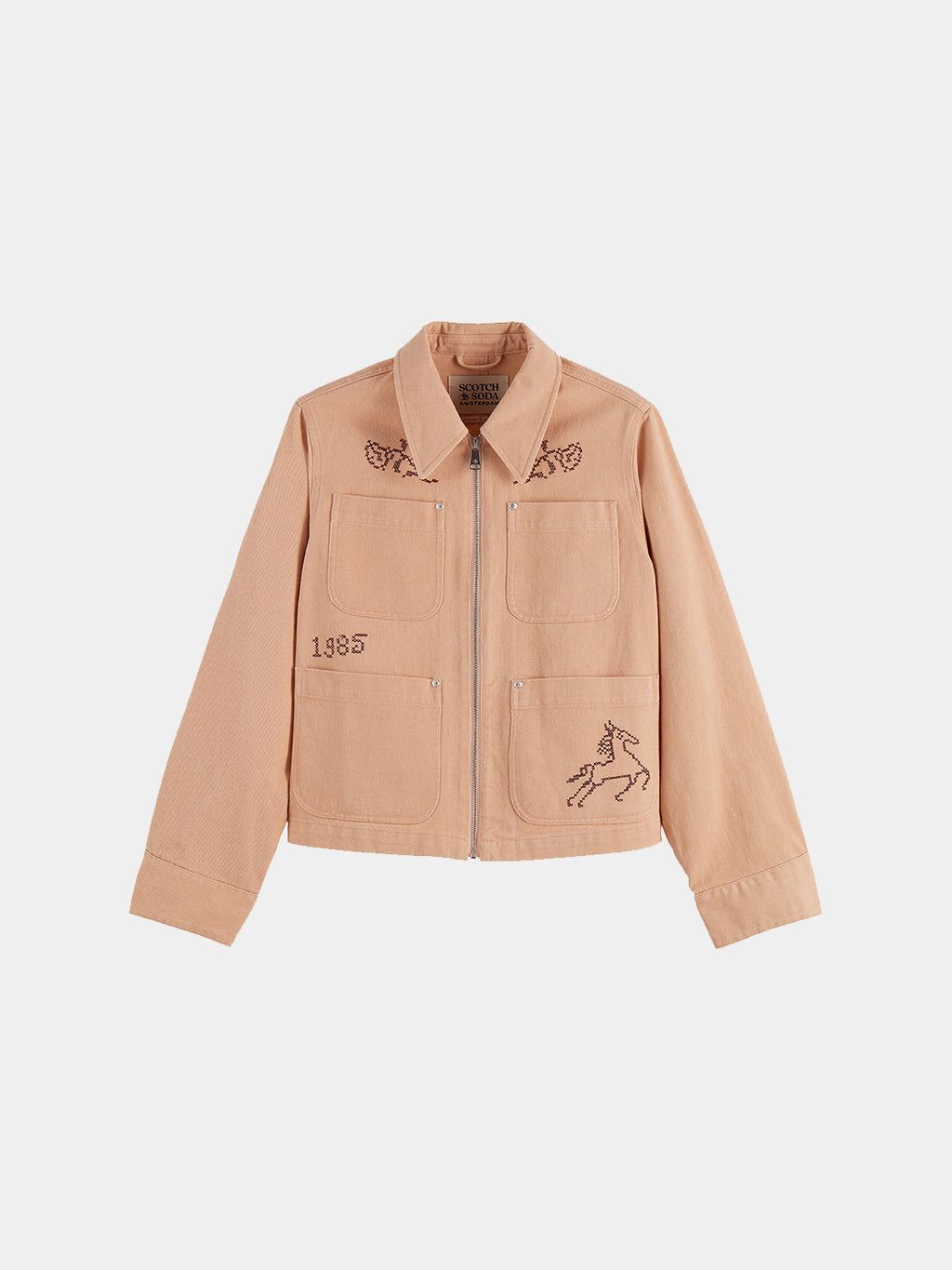 Scotch & Soda Embroidered jacket - Rose Dust