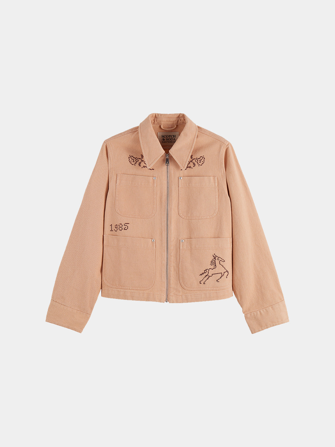 Scotch & Soda Embroidered jacket - Rose Dust