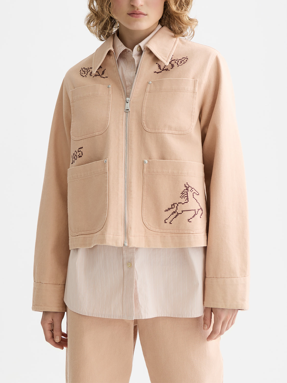 Scotch & Soda Embroidered jacket - Rose Dust